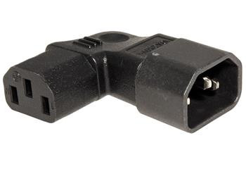 Redukce IEC320 C14 - IEC320 C13, lomená vlevo