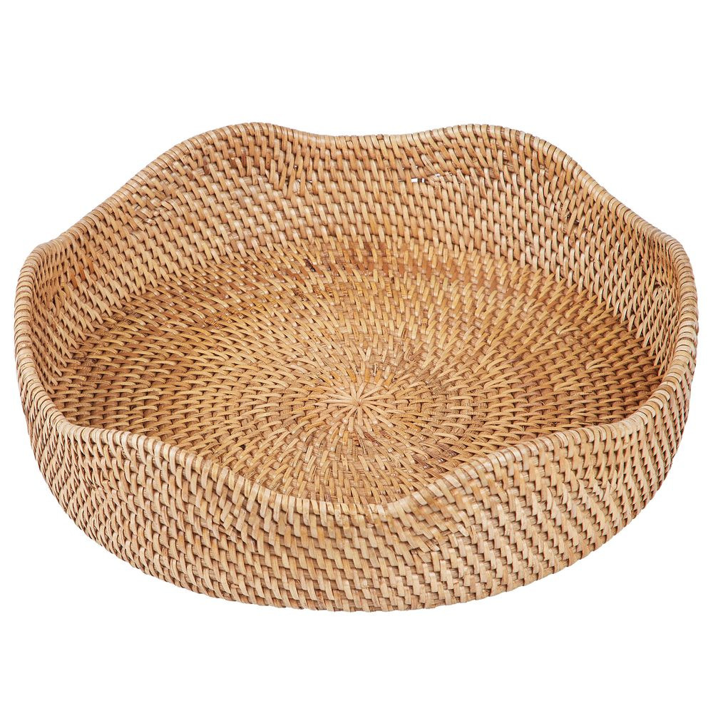 RONDA Ratanový podnos s vlnitým okrajem 30 cm