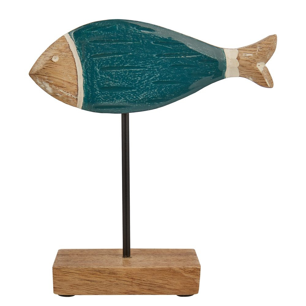 SEASIDE Dřevěná ryba - tyrkysová
