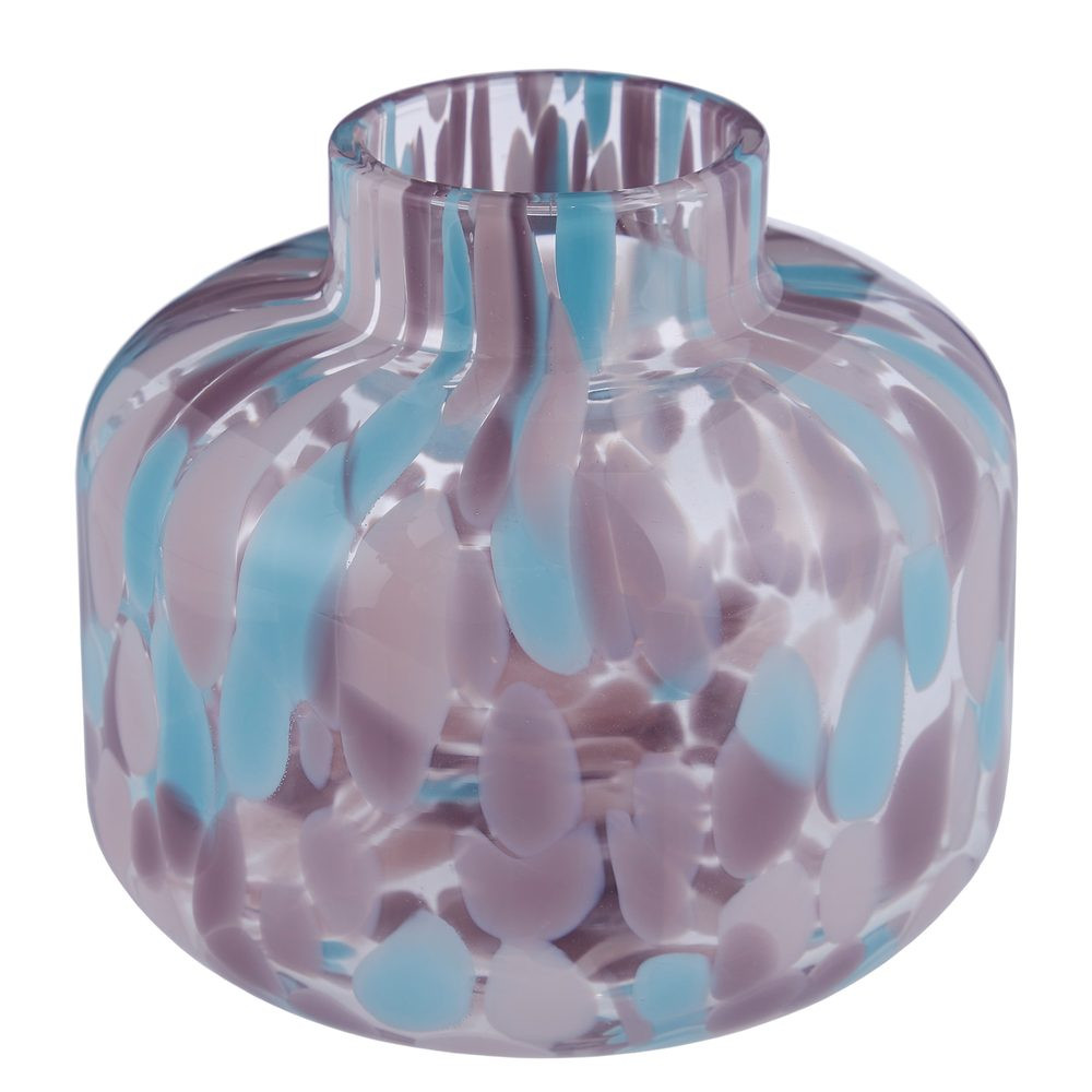 CONFETTI Váza skleněná 10 cm - modrá/fialová