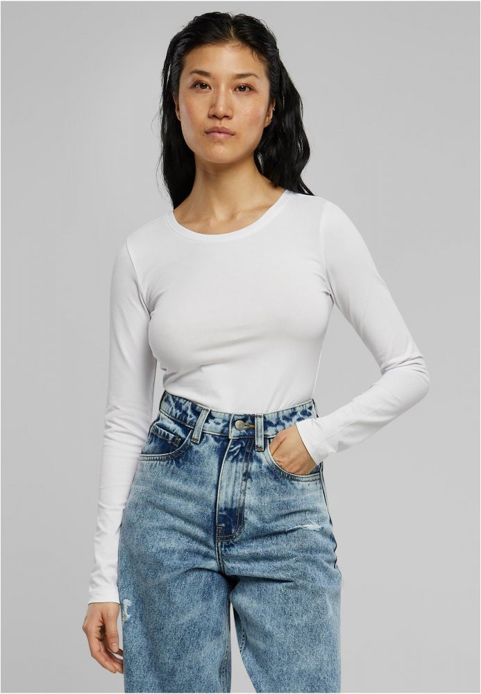 Ladies Stretch Jersey Longsleeve Body - white XL