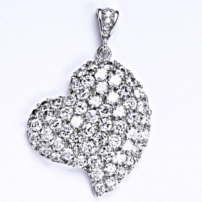 Stříbrný přívěšek se zirkony srdce, 8,62 g P 1407/2