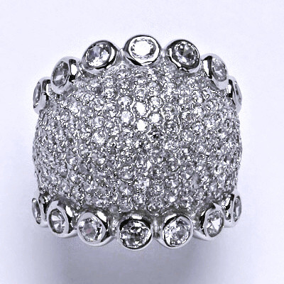 Stříbrný prsten s čirými zirkony,prstýnek ze stříbra,váha 11,56 g