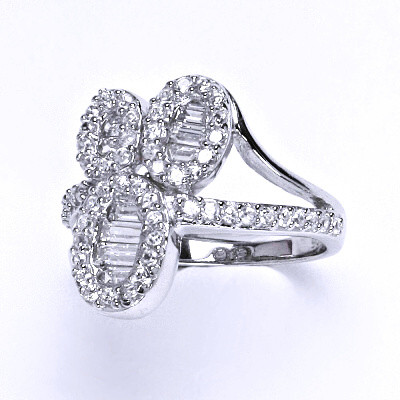 Stříbrný prsten s čirými zirkony,prstýnek ze stříbra,váha 4,85 g