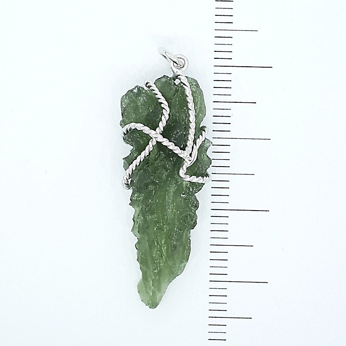 Přírodní vltavín Besednice, stříbrný přívěsek, 3,15 g