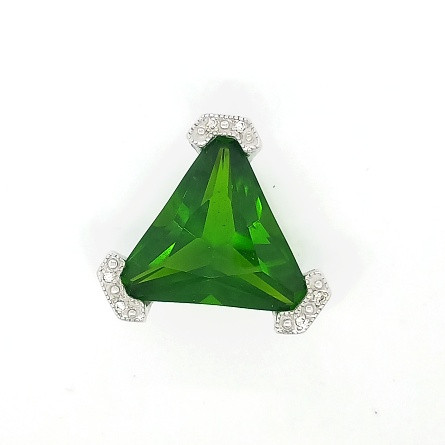 Stříbrný přívěšek zirkon emerald 22x22 mm - P 1219