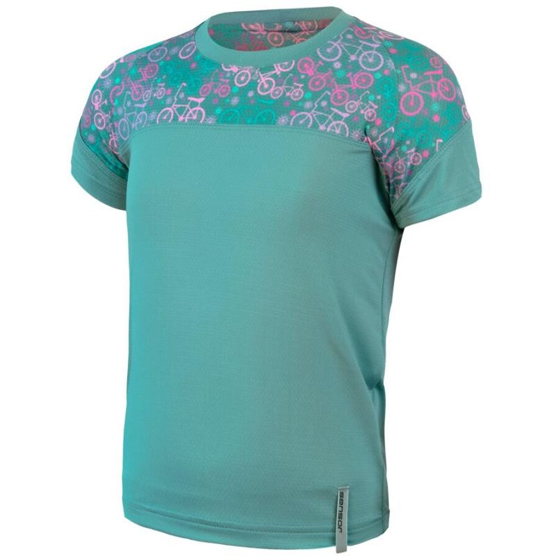 Triko Sensor Coolmax Impress - dětské, krátký, mátová-fialová, vzor kola - velikost 100