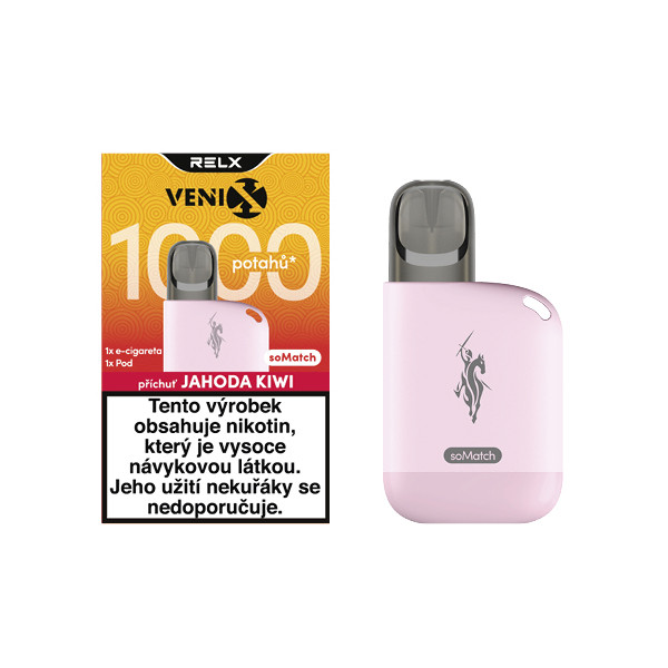Elektronická cigareta Venix soMatch Kit Pink-Pod Strawberry Kiwi 18mg/ml