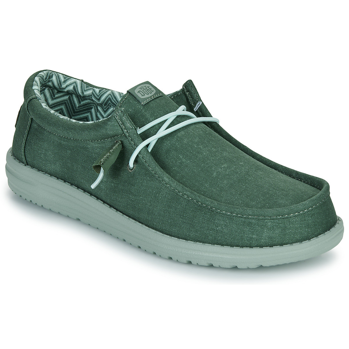 HEYDUDE  Wally Stretch Canvas  Zelená