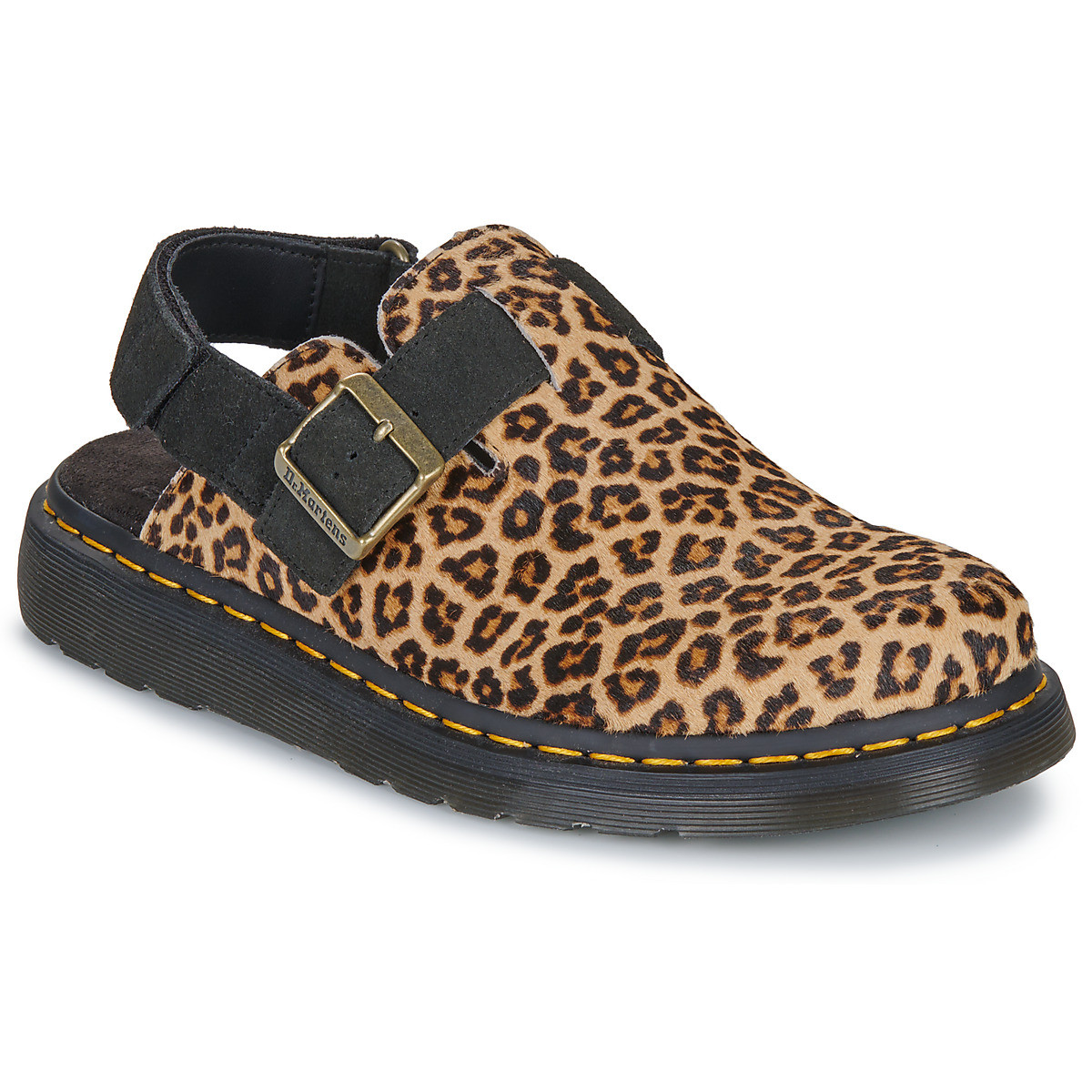 Dr. Martens  Jorge II Mule Light Tan+Black Leopard  Černá