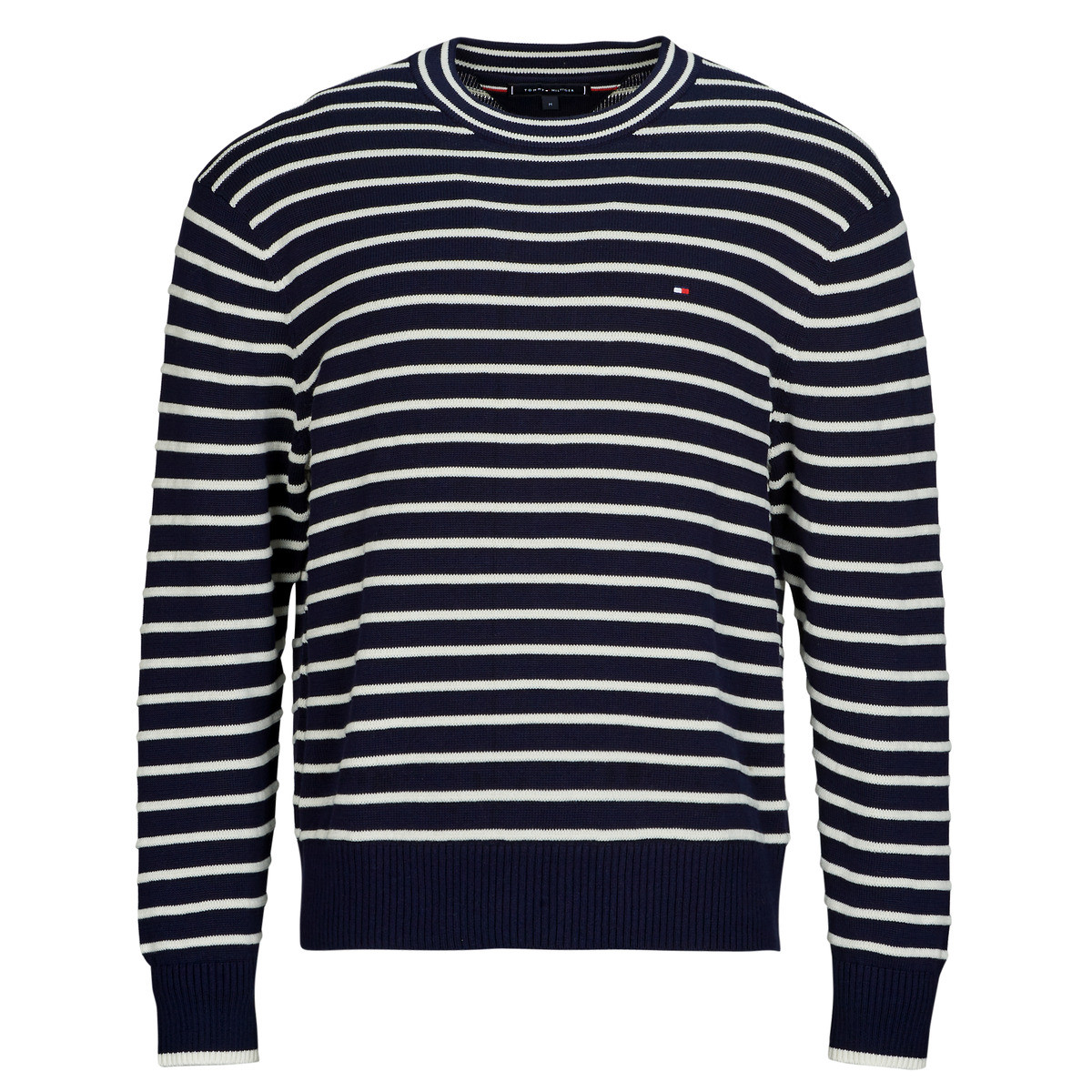Tommy Hilfiger  BRETON STRUCTURE CREW NECK  Tmavě modrá