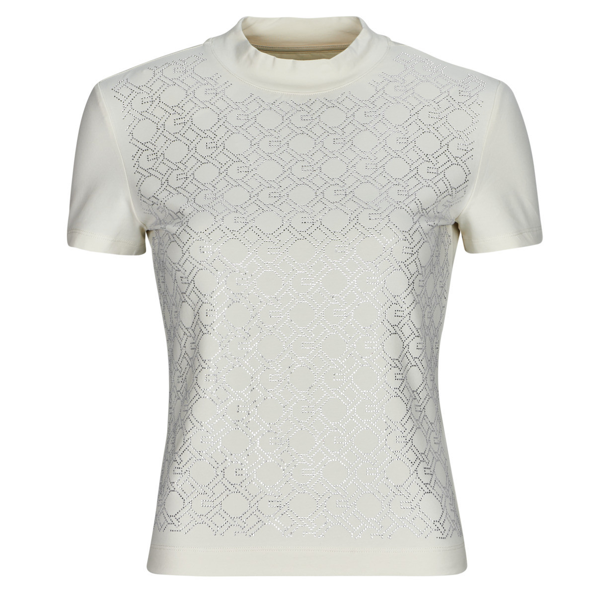 Guess  MOCK NECJK ALL OVER LOGO  Bílá