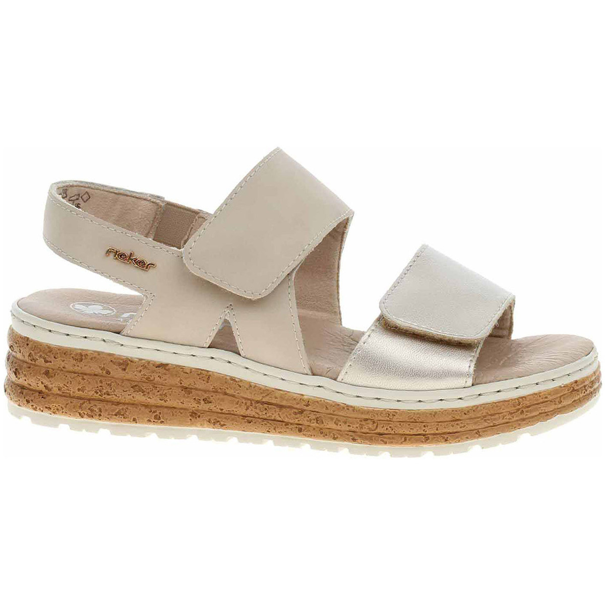 Rieker  Dámské sandály  62761-90 gold  Béžová