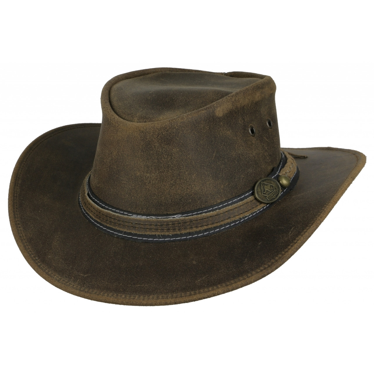 Klobouk kožený Scippis Irving - hnědý, L