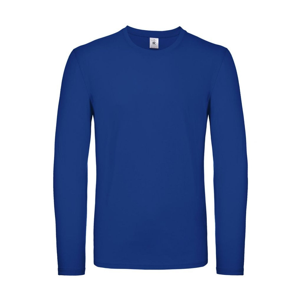 Triko s dlouhým rukávem B&C LSL - modré, 4XL