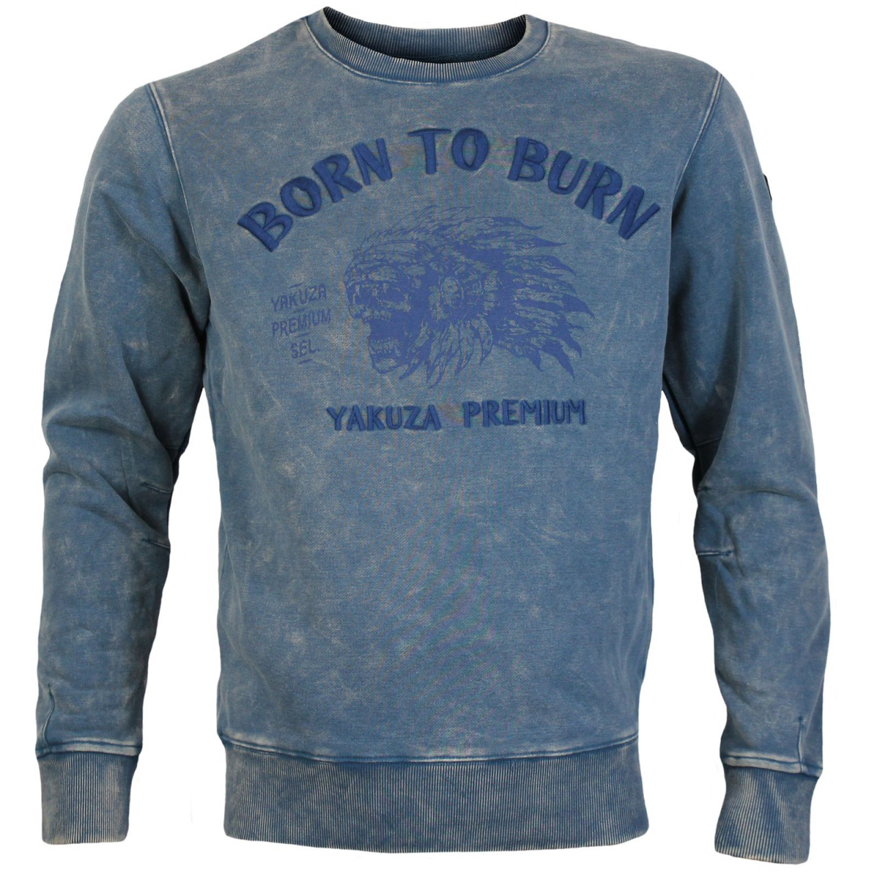 Mikina Yakuza Premium Born to Burn - modrá, 4XL