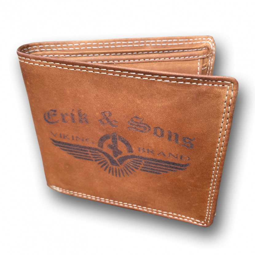 Peněženka kožená Erik and Sons Hellmar XL - hnědá