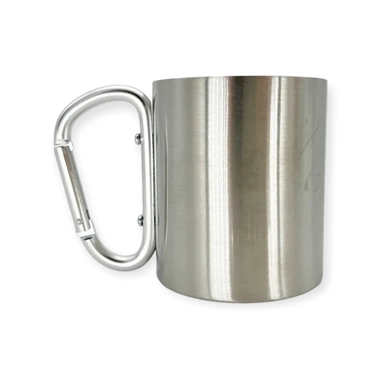 Nerezový hrnek ALB s karabinou 220 ml - stříbrný