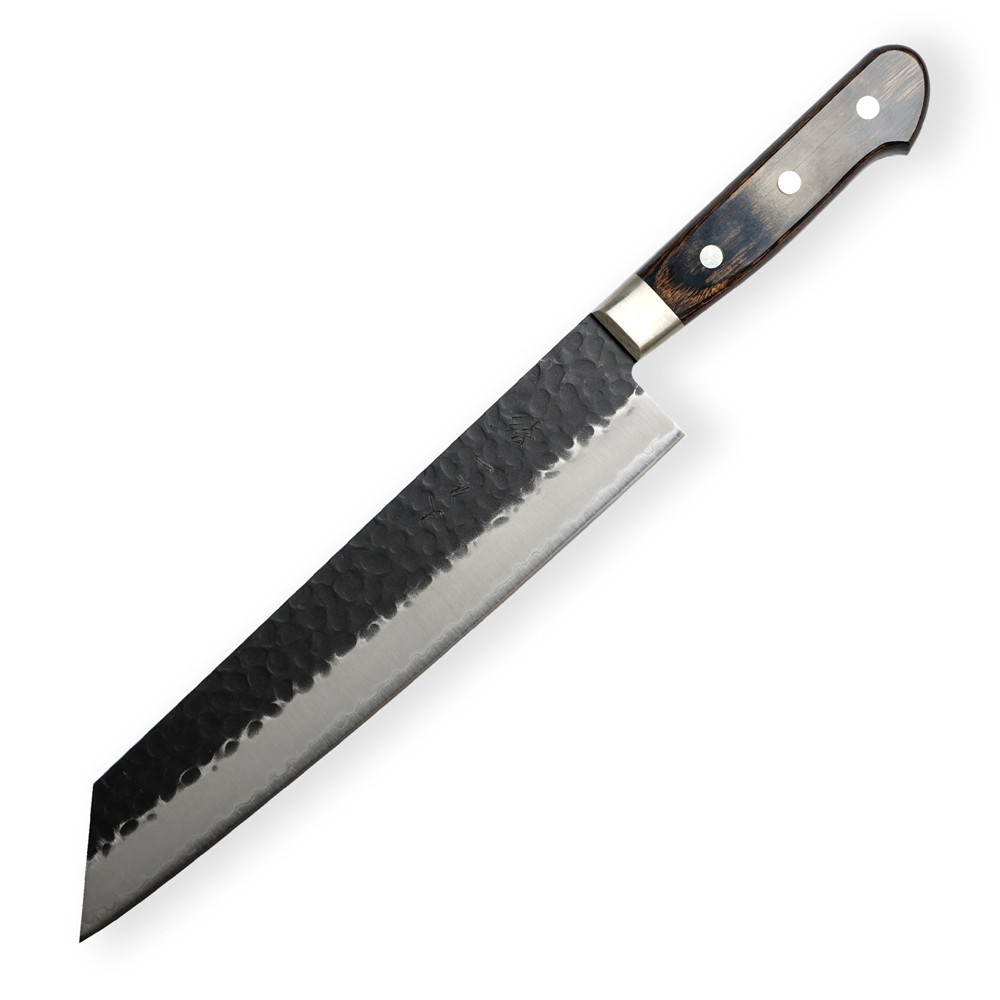Nůž kuchyňský Hokiyama Kiritsuke (Chef) Tsuchime Shadow 210 mm - stříbrný-hnědý