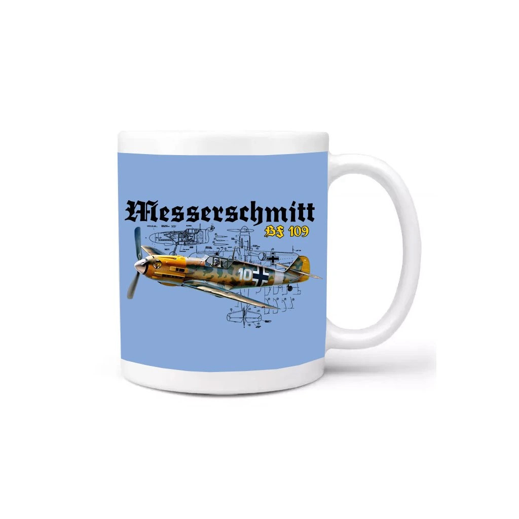 Hrnek Striker Messerschmitt BF-109 - modrý-bílý