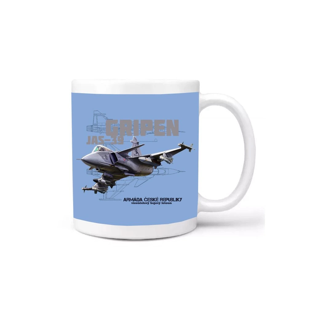 Hrnek Striker JAS-39 Gripen - modrý-bílý