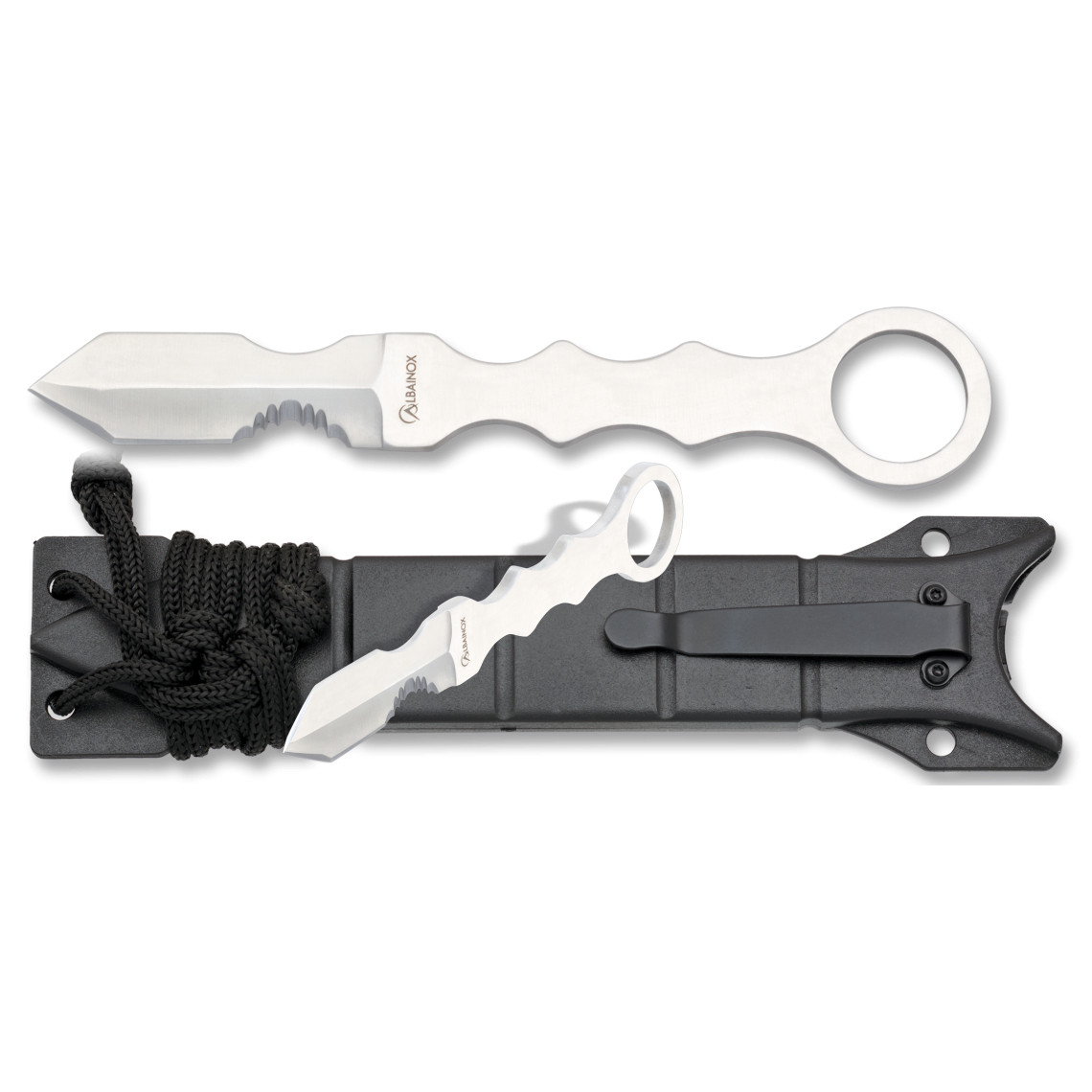 Nůž vrhací Albainox Thrower ABS - stříbrný-černý