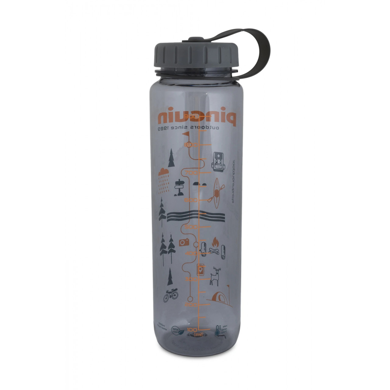 Láhev Pinguin Tritan Slim Bottle 1 l - šedá