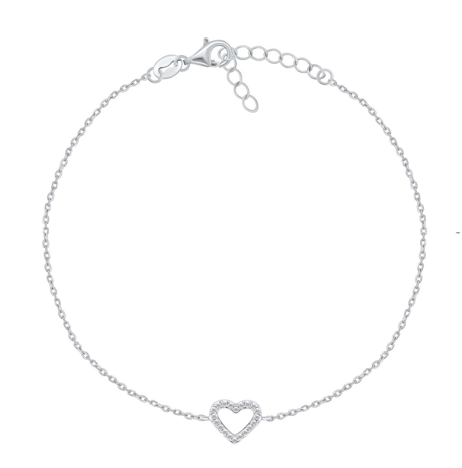 Brilio Silver Stříbrný náramek na nohu Srdce ANK112W
