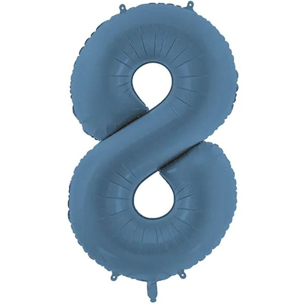 Balónek fóliový číslo 8 námořnicky modrá 86 cm