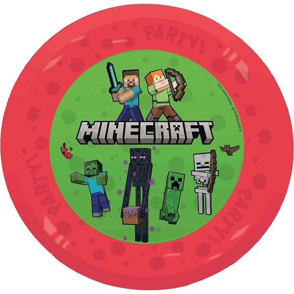 Talířek plastový opakovaně použitelný Minecraft 21cm 4ks