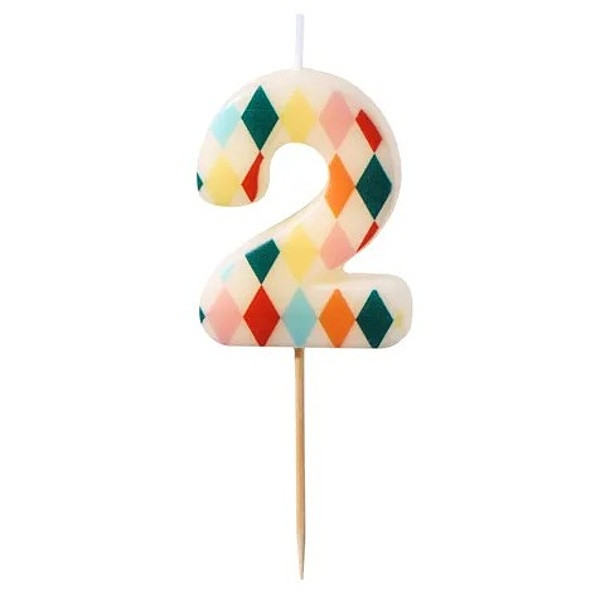 Svíčka narozeninová cirkus číslo 2, 5,5cm