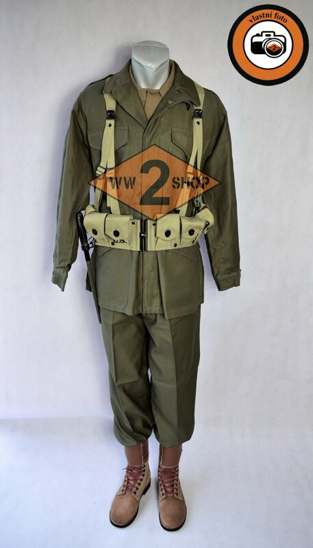 US střelec Garand- M43, velikost blůzy velikost 38, velikost kalhot M43 velikost 30, velikost košile M37 velikost L