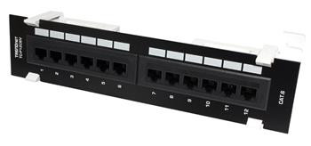 TRENDnet Patchpanel kat. 6 STP, 12 portů, černý, na stěnu