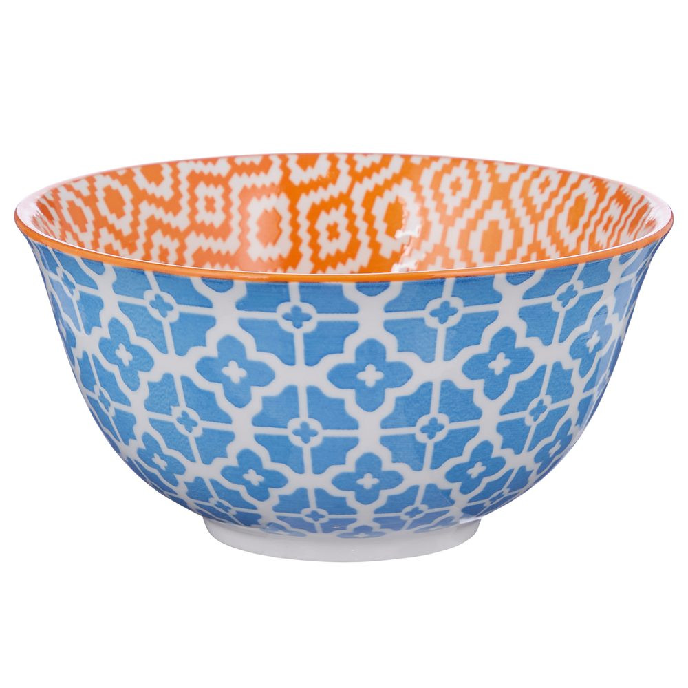 ORNAMENTS Miska 520 ml - modrá/oranžová