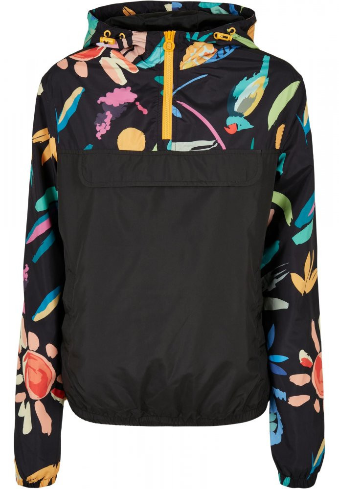 Dámská jarní, podzimní bunda Urban Classics Ladies Mixed Pull Over Jacket - blackfruity 3XL