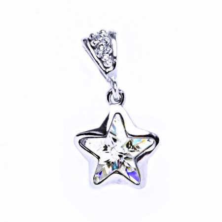 P 1325 Stříbrný přívěsek krystalem Swarovski hvězda (krystal 10 mm)