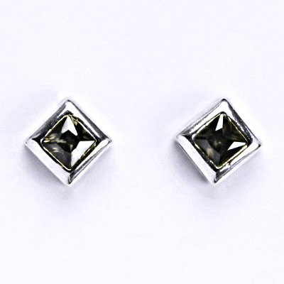 Stříbrné náušnice se syntetickou zahnědou NŠ 1030 z