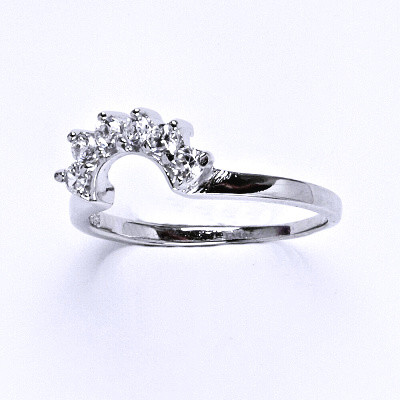 Stříbrný prsten, prstýnek ze stříbra, syntetický zirkon, váha 1,84 g, vel.59