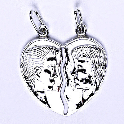 Stříbrný přívěsek,srdce, přívěsek ze stříbra, váha 2,40 g