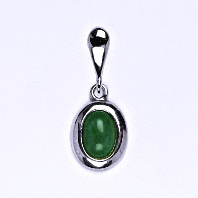 Stříbrný přívěsek,přírodní kámen avanturin 7 x 5 mm, P 1354