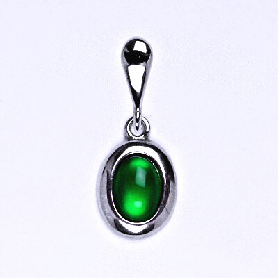 Stříbrný přívěsek,přírodní kámen green agate,zelený achát, P 1354