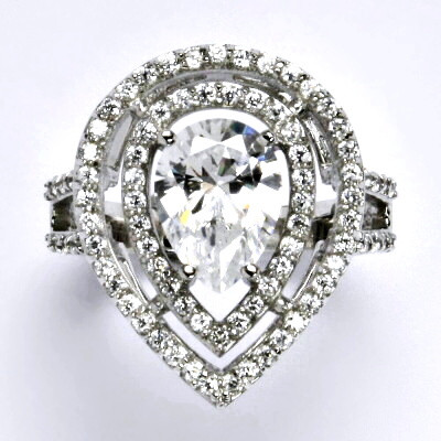 Stříbrný prsten s čirými zirkony,prsten ze stříbra,váha 8,31 g