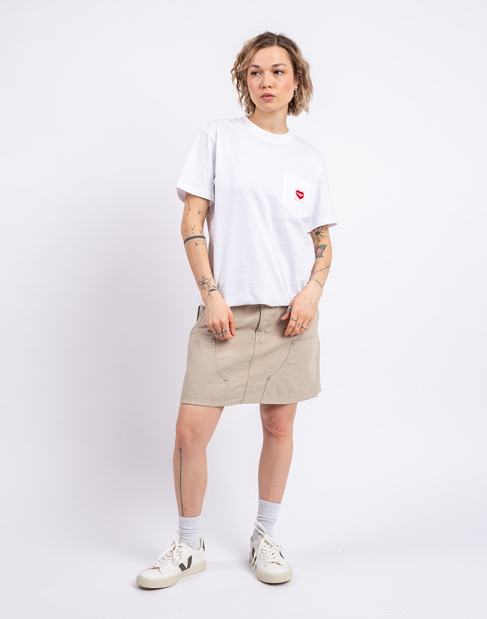 Carhartt WIP W' S/S Pocket Heart T-Shirt White/Red L