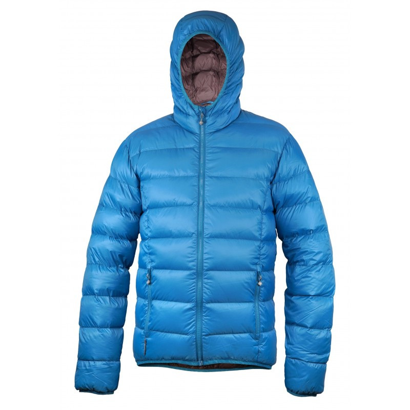Warmpeace Lehká pánská péřová bunda s kapucí Warmpeace Vernon Deep water