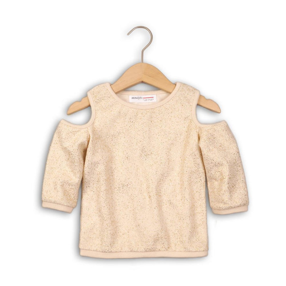 Halenka dívčí s holými rameny, Minoti, SHIMMER 5, béžová - 128/134 | 8/9let