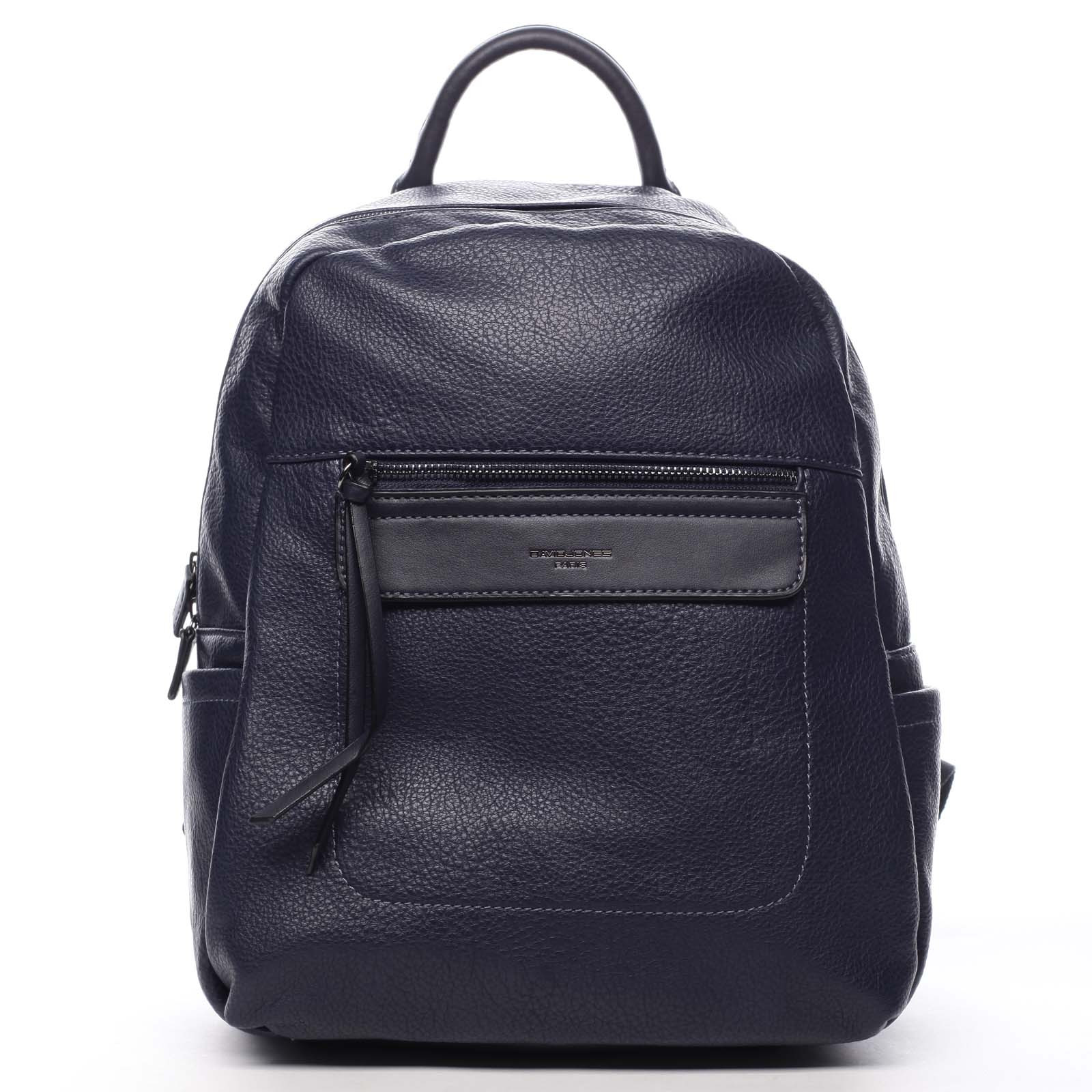 Praktický větší koženkový dámský batoh Olivia modrá