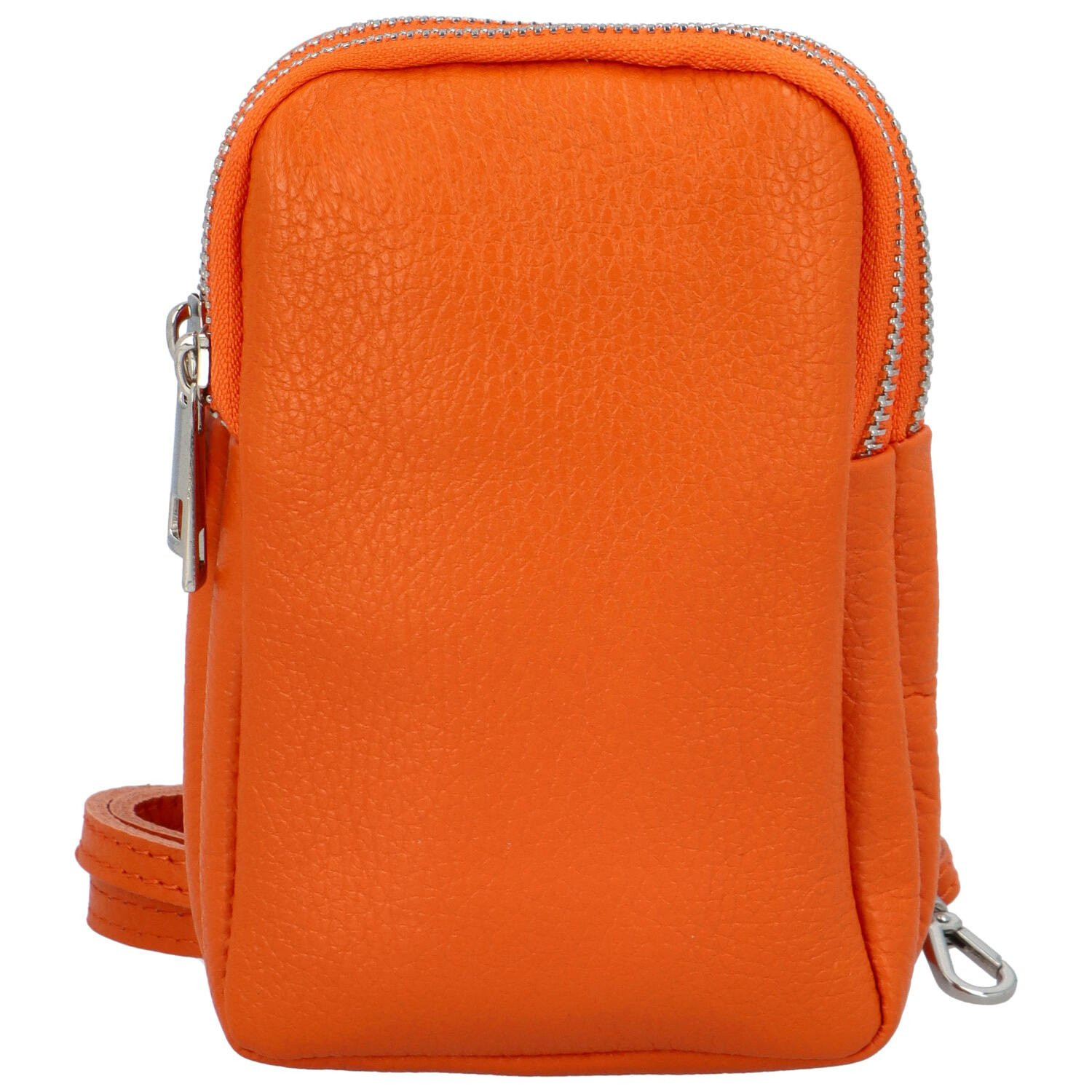 Luxusní dámské kožené MINI crossbody Lucho, oranžová