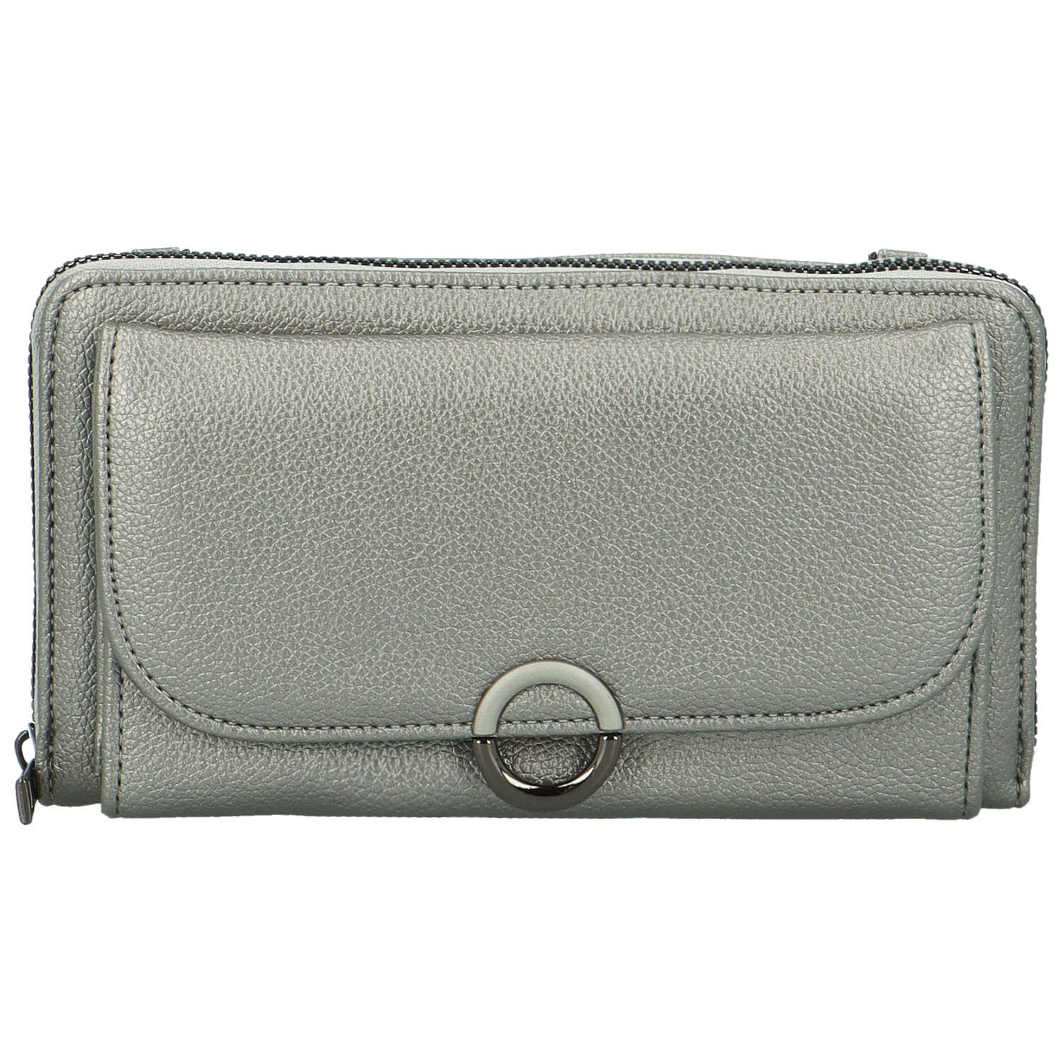 Trendy dámská koženková crossbody/peněženka Lukrecius, stříbrná