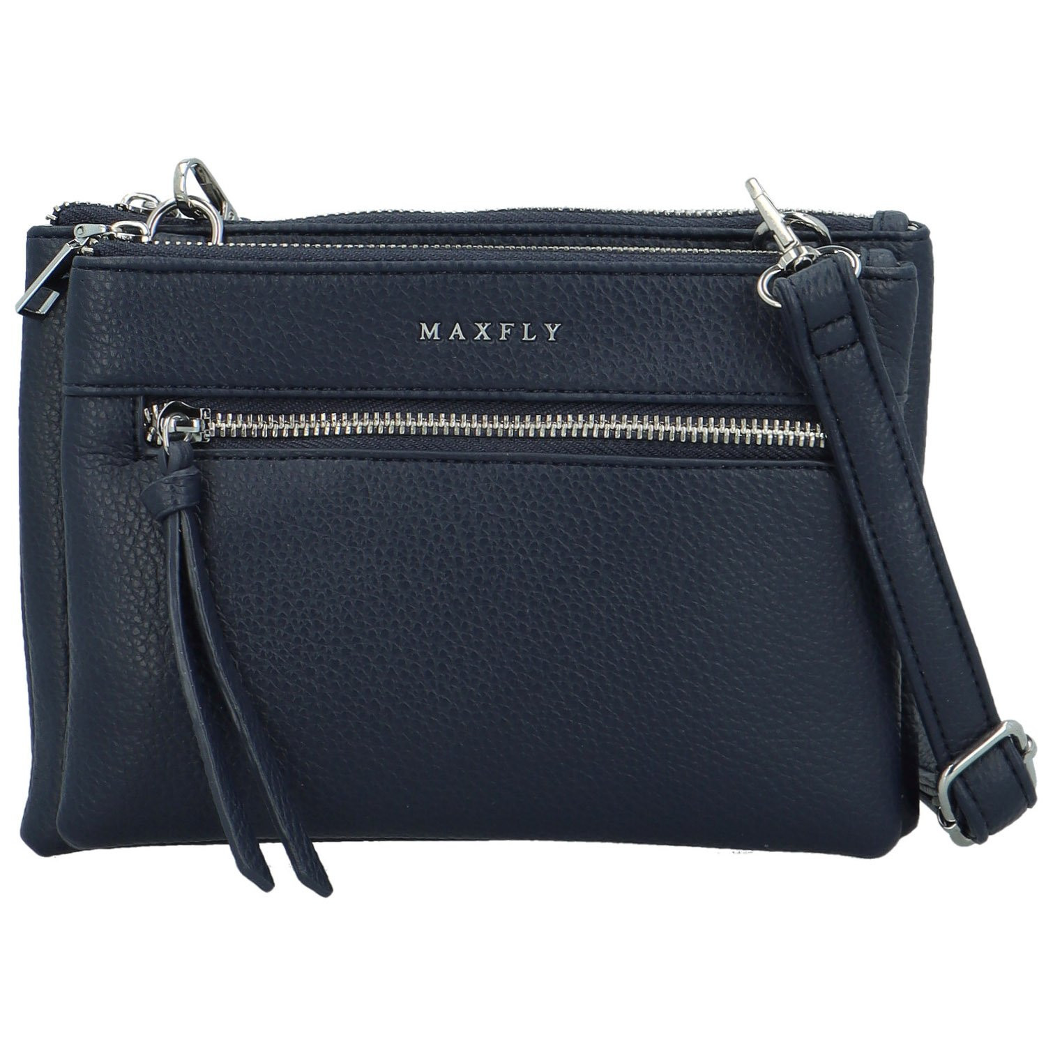 Trendy dámská koženková crossbody kabelka MaxFly Silverio, tmavě modrá