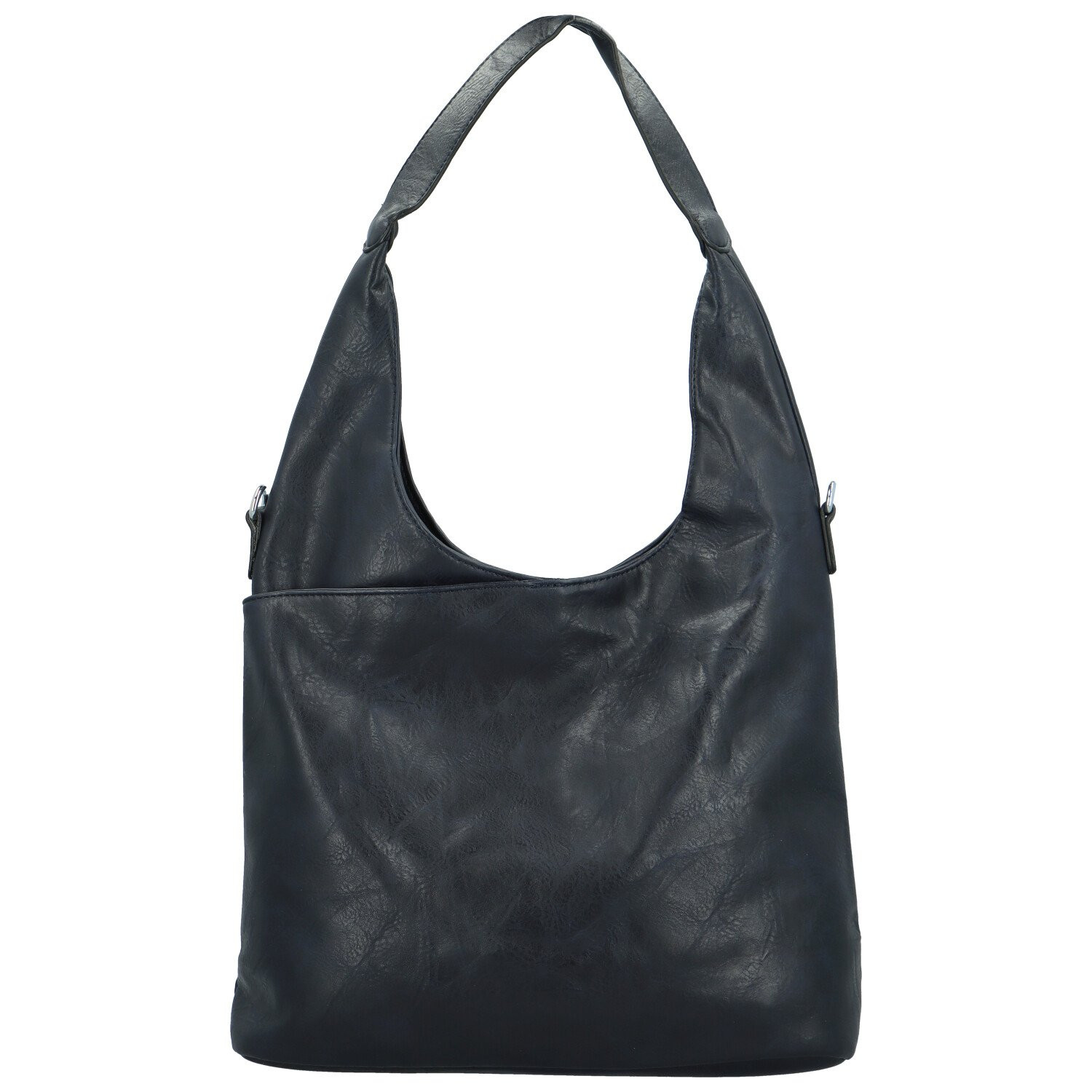 Módní dámská koženková kabelka na rameno Marwis, tmavě modrá